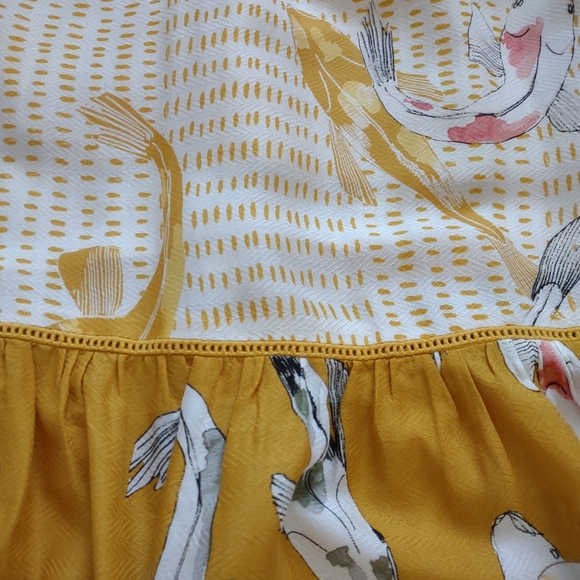 Anthropologie koi fish halter back ties ruffle hem embroidered maxi flowy dress - Picture 5 of 9